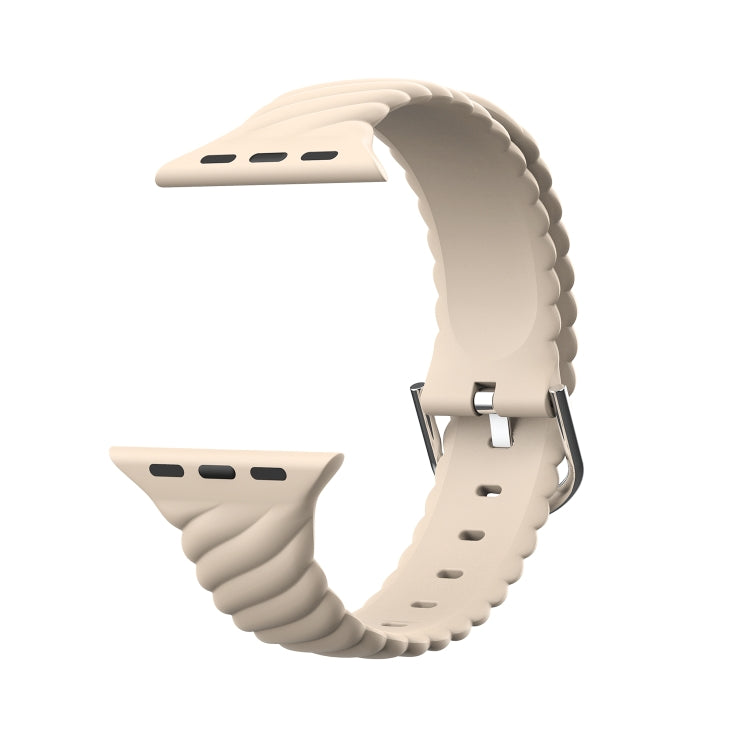 Solid color Twist Silicone Replacement Strap Watchband For Apple Watch Series, 7 41mm / 6 & SE & 5 & 4 40mm / 3 & 2 & 1 38mm, 7 45mm / 6 & SE & 5 & 4 44mm / 3 & 2 & 1 42mm