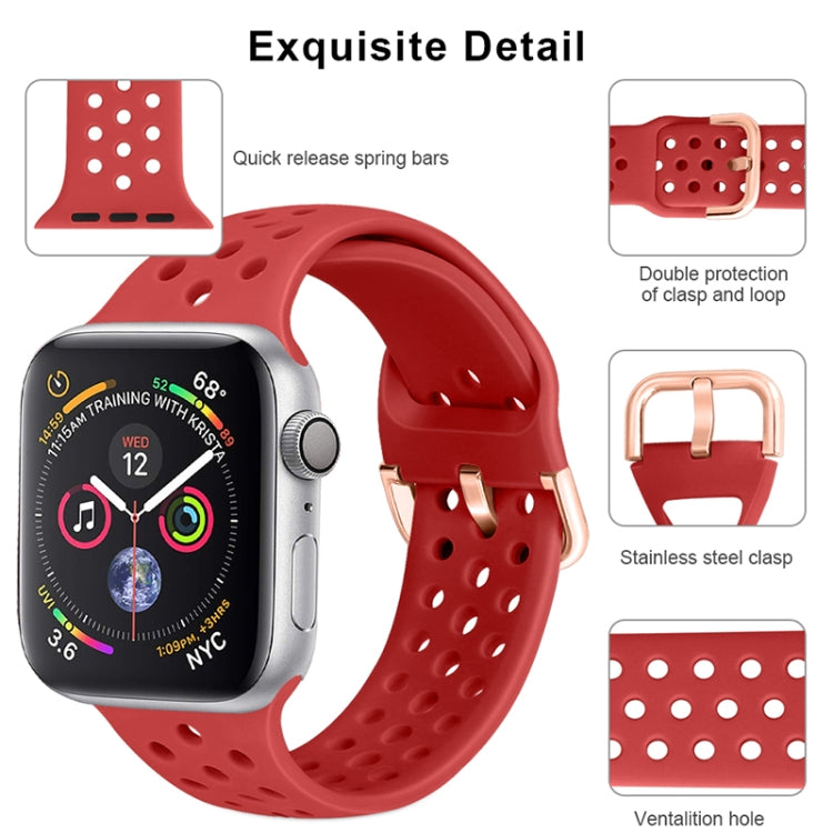 Silicone Replacement Watchband For Apple Watch Series, 7 45mm / 6 & SE & 5 & 4 44mm / 3 & 2 & 1 42mm