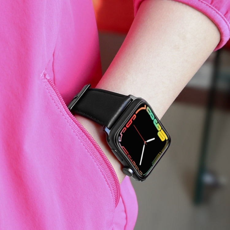 Oil Wax Genuine Leather Strap Watchband, For Apple Watch Series 8&7 41mm / SE 2&6&SE&5&4 40mm / 3&2&1 38mm, For Apple Watch Series 7 41mm / 6 & SE & 5 & 4 40mm / 3 & 2 & 1 38mm