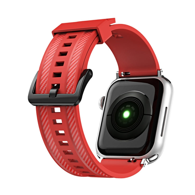 Carbon Fiber Texture Replacement Watchband For Apple Watch Series, 7 41mm / 6&SE&5&4 40mm / 3&2&1 38mm, 7 45mm / 6&SE&5&4 44mm / 3&2&1 42mm