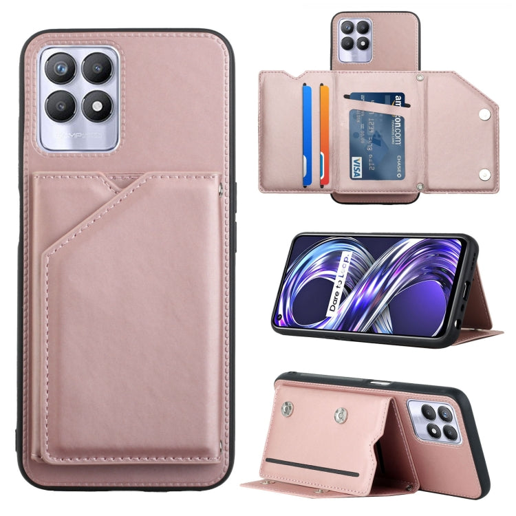 Skin Feel PU + TPU + PC Back Cover Shockproof Phone Case with Card Slots & Holder & Photo Frame