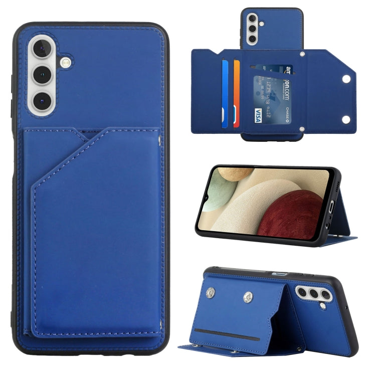 Skin Feel PU + TPU + PC Back Cover Shockproof Phone Case with Card Slots & Holder & Photo Frame