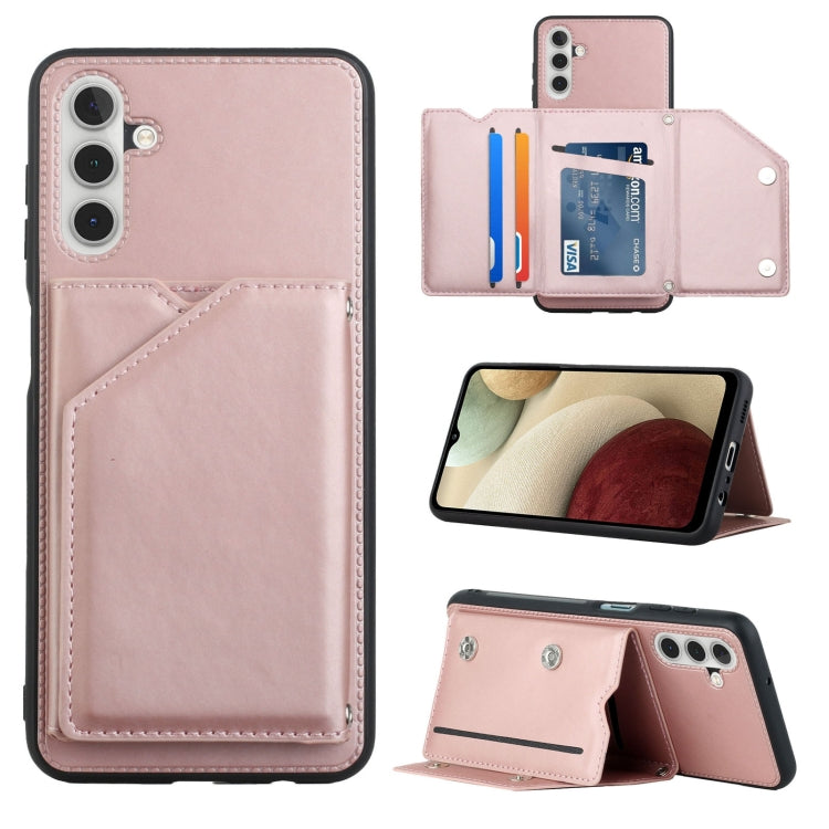 Skin Feel PU + TPU + PC Back Cover Shockproof Phone Case with Card Slots & Holder & Photo Frame