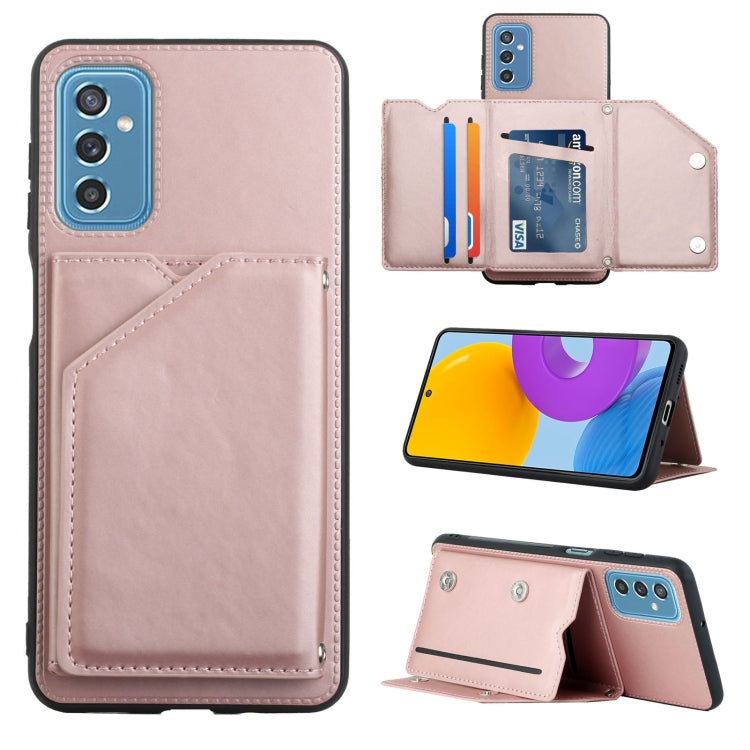 Skin Feel PU + TPU + PC Back Cover Shockproof Phone Case with Card Slots & Holder & Photo Frame