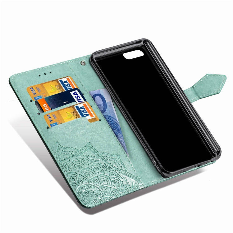 Embossed Mandala Pattern PC + TPU Horizontal Flip Leather Case with Holder & Card Slots, For OPPO A5