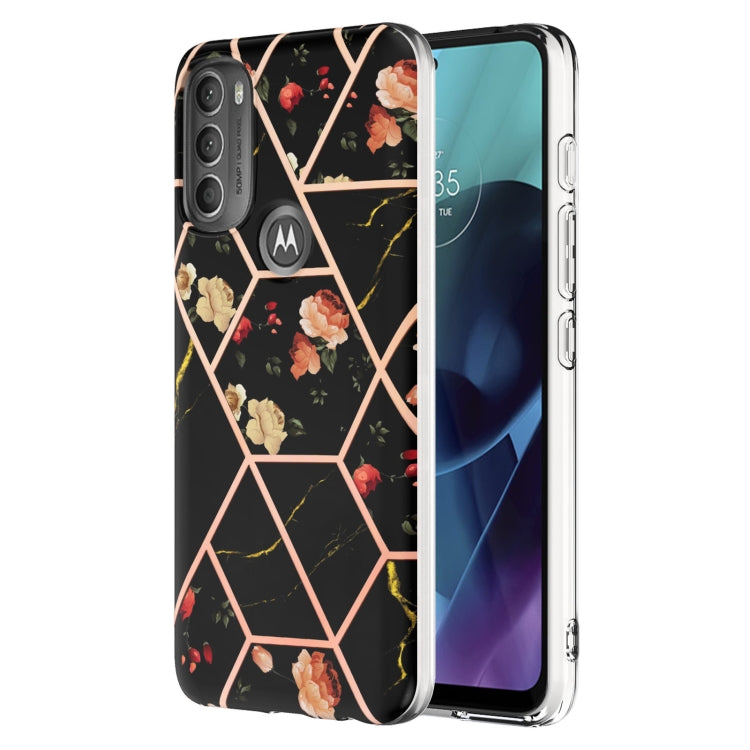 Splicing Marble Flower Pattern TPU Phone Case, For Motorola Moto G Stylus (2022), For Motorola Moto G31 / G41, For Motorola Moto G51 5G, For Motorola Moto G71 5G, For Motorola Moto G200 5G, For OnePlus Nord N20 5G