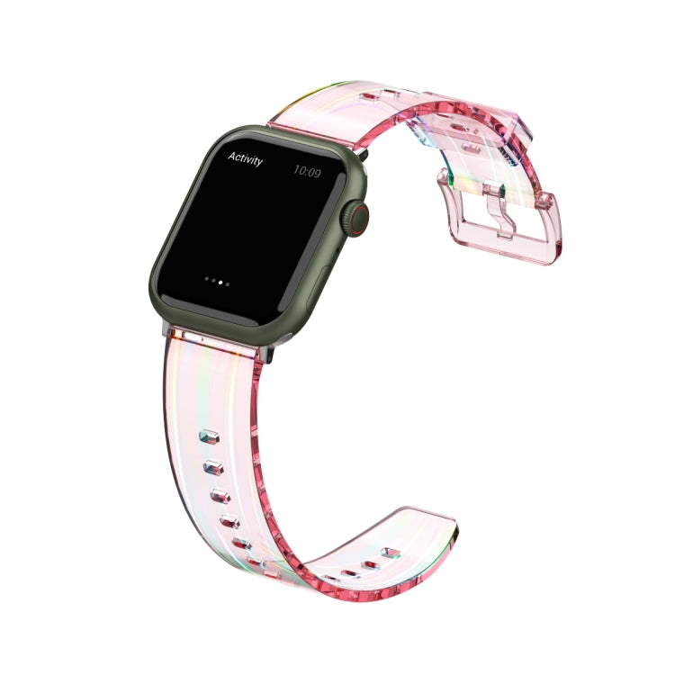 Aurora Transparent Silicone Watchband For Apple Watch Series, 7 41mm / 6&SE&5&4 40mm / 3&2&1 38mm, 7 45mm / 6&SE&5&4 44mm / 3&2&1 42mm