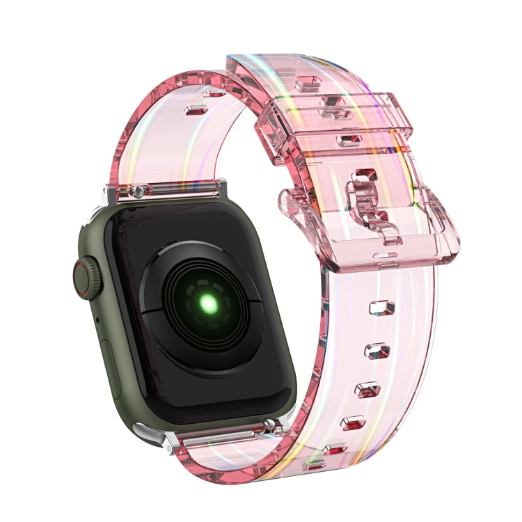 Aurora Transparent Silicone Watchband For Apple Watch Series, 7 41mm / 6&SE&5&4 40mm / 3&2&1 38mm, 7 45mm / 6&SE&5&4 44mm / 3&2&1 42mm