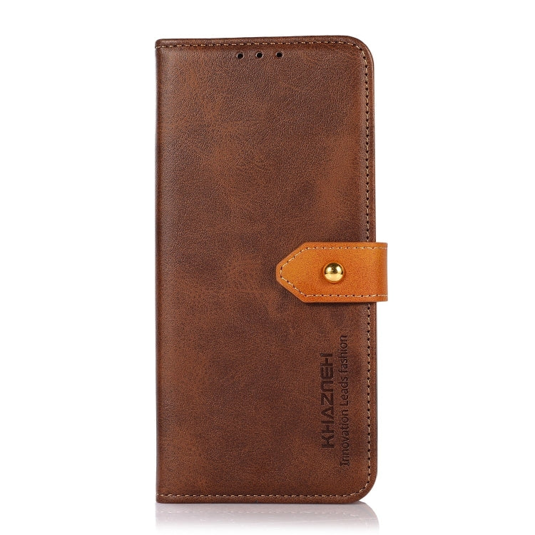 KHAZNEH Dual-color Cowhide Texture Flip Leather Phone Case