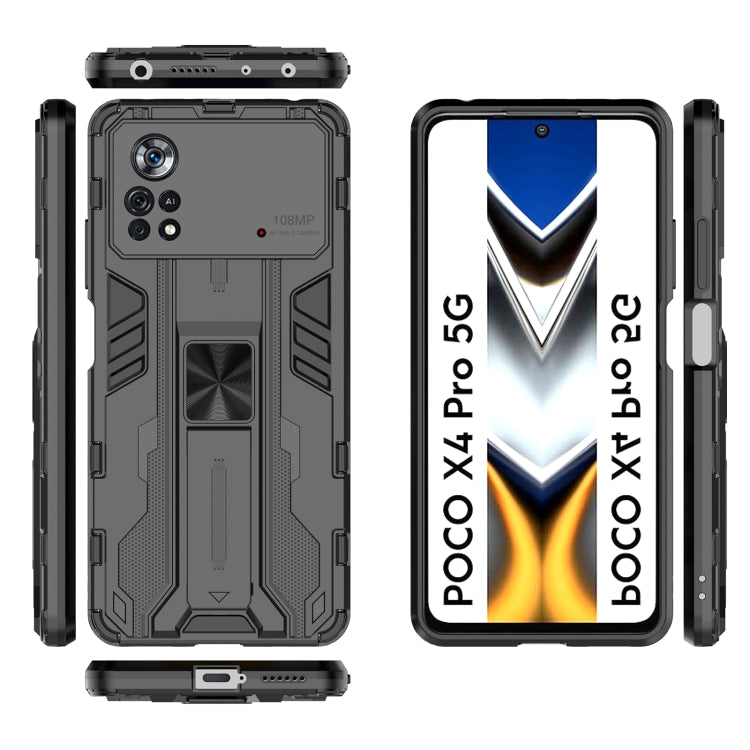 Supersonic PC + TPU Shock-proof Protective Phone Case with Holder, For Xiaomi Poco X4 Pro 5G, For Honor X10 Max 5G