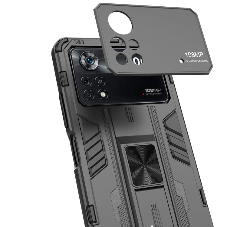 Supersonic PC + TPU Shock-proof Protective Phone Case with Holder, For Xiaomi Poco X4 Pro 5G, For Honor X10 Max 5G