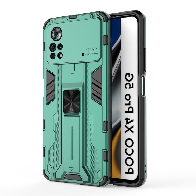 Supersonic PC + TPU Shock-proof Protective Phone Case with Holder, For Xiaomi Poco X4 Pro 5G, For Honor X10 Max 5G