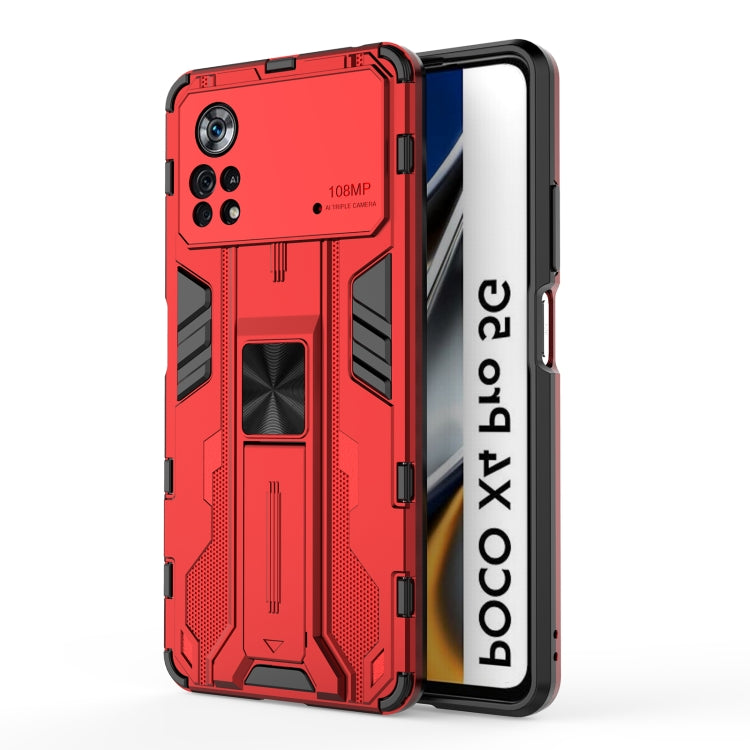Supersonic PC + TPU Shock-proof Protective Phone Case with Holder, For Xiaomi Poco X4 Pro 5G, For Honor X10 Max 5G