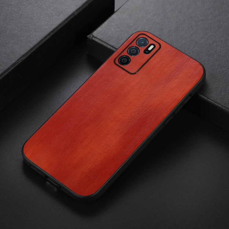 Yellow Cow Texture PU Phone Case, For OPPO A16