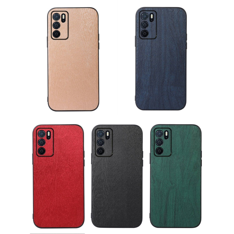 Wood Texture PU Phone Case, For OPPO A16
