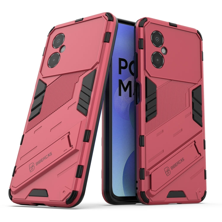 Punk Armor 2 in 1 PC + TPU Shockproof Phone Case with Invisible Holder, For Xiaomi Poco M4 5G