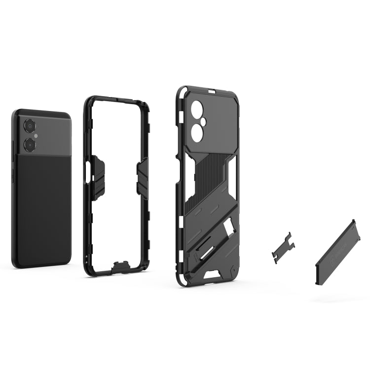 Punk Armor 2 in 1 PC + TPU Shockproof Phone Case with Invisible Holder, For Xiaomi Poco M4 5G