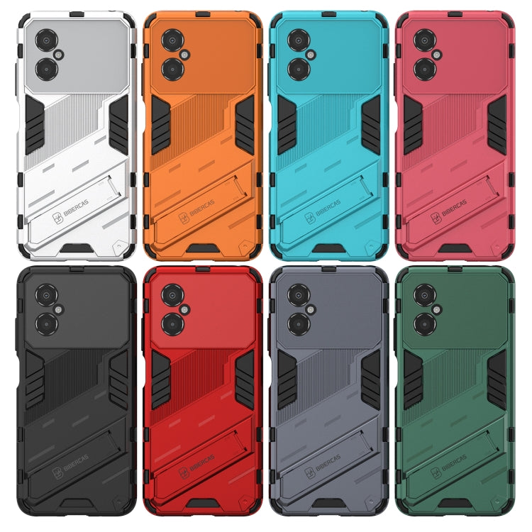 Punk Armor 2 in 1 PC + TPU Shockproof Phone Case with Invisible Holder, For Xiaomi Poco M4 5G