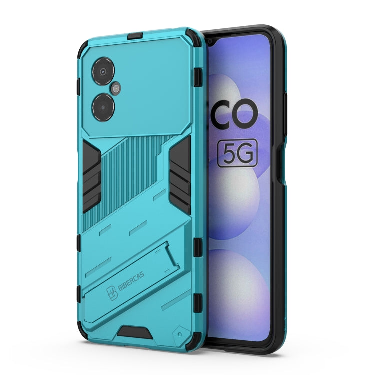 Punk Armor 2 in 1 PC + TPU Shockproof Phone Case with Invisible Holder, For Xiaomi Poco M4 5G