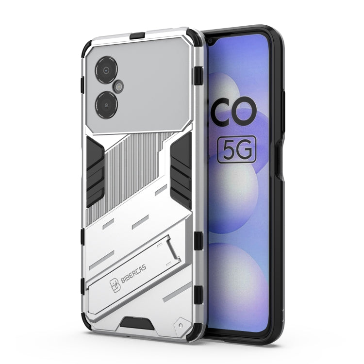 Punk Armor 2 in 1 PC + TPU Shockproof Phone Case with Invisible Holder, For Xiaomi Poco M4 5G