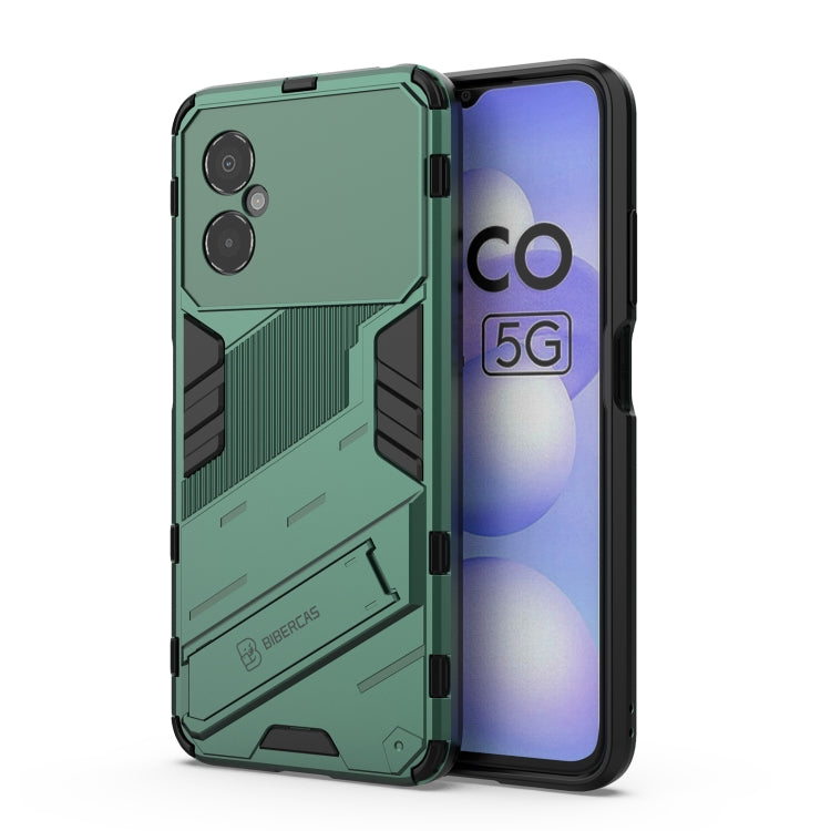 Punk Armor 2 in 1 PC + TPU Shockproof Phone Case with Invisible Holder, For Xiaomi Poco M4 5G