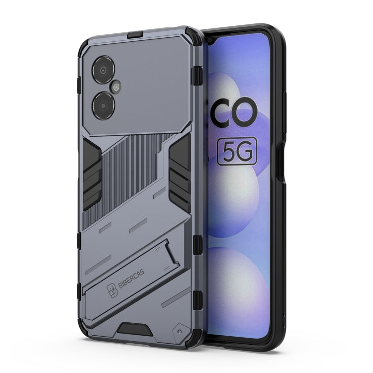 Punk Armor 2 in 1 PC + TPU Shockproof Phone Case with Invisible Holder, For Xiaomi Poco M4 5G