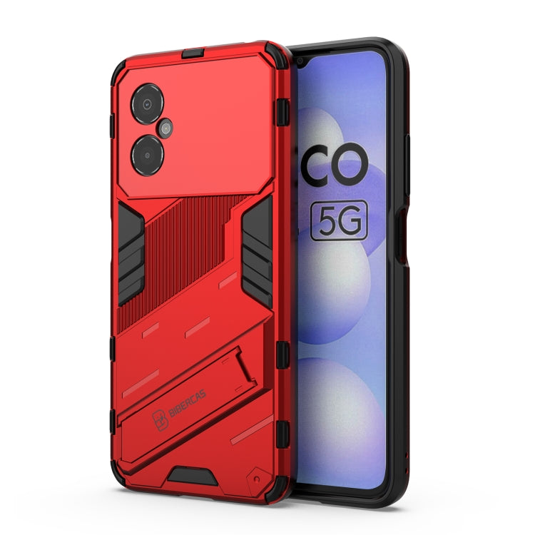 Punk Armor 2 in 1 PC + TPU Shockproof Phone Case with Invisible Holder, For Xiaomi Poco M4 5G
