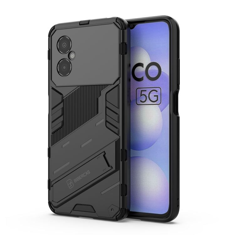 Punk Armor 2 in 1 PC + TPU Shockproof Phone Case with Invisible Holder, For Xiaomi Poco M4 5G