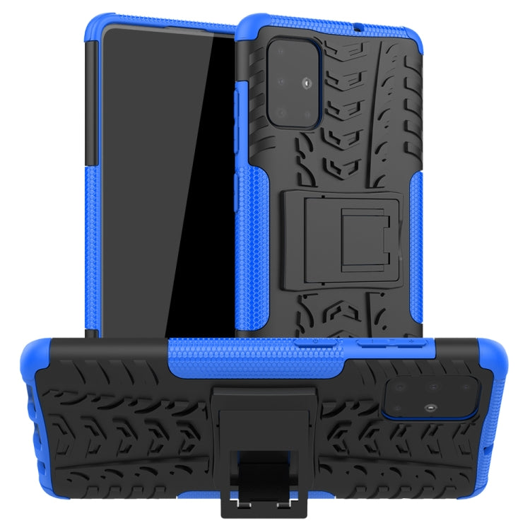 Tire Texture Shockproof TPU+PC Protective Case with Holder, For Xiaomi Redmi Note 8T, For Galaxy A51, For Galaxy A71, For Galaxy Note 10 Lite, For Galaxy S20+, For Galaxy S20 Ultra, For Galaxy A01, For OPPO Realme XT