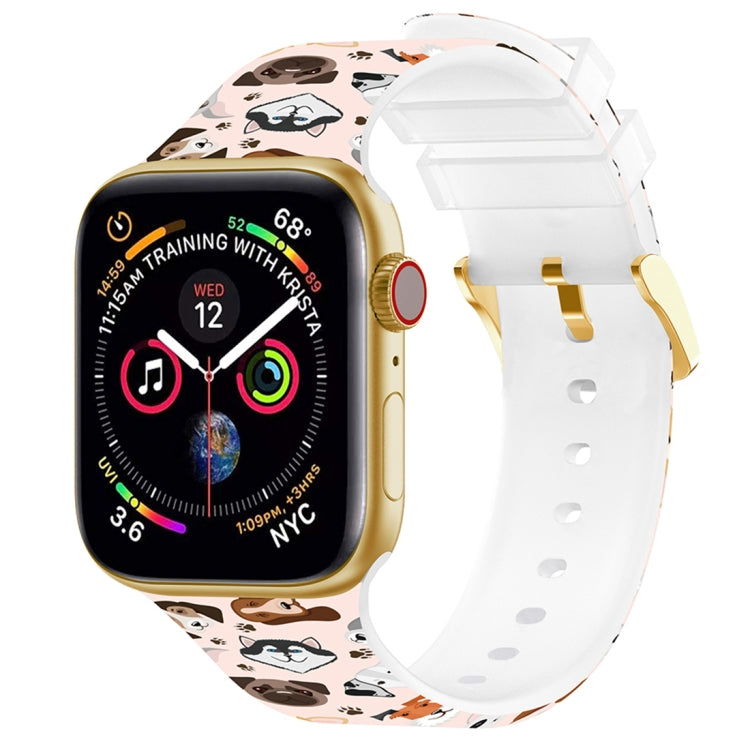Square Buckle Color Printing Watch Band For Apple Watch Series, 7 45mm / 6&SE&5&4 44mm / 3&2&1 42mm