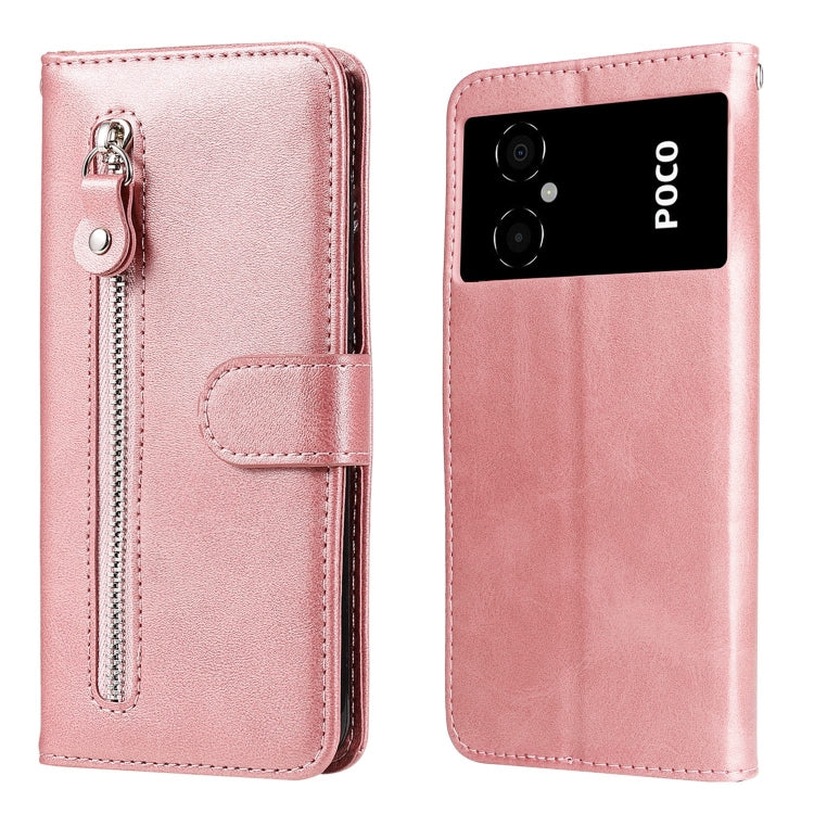 Calf Texture Zipper Leather Phone Case, For Xiaomi Poco M4 5G