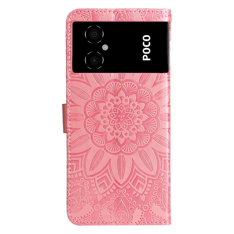 Embossed Sunflower Leather Phone Case, For Xiaomi Poco M4 5G
