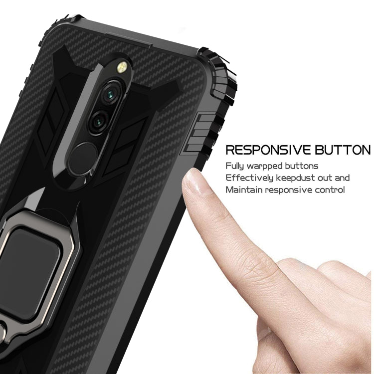 Carbon Fiber Protective Case with 360 Degree Rotating Ring Holder, For Xiaomi Redmi 8A / 8A Dual, For Huawei Nova 5i / P20 Lite(2019), For Xiaomi Redmi Note 9 Pro Max