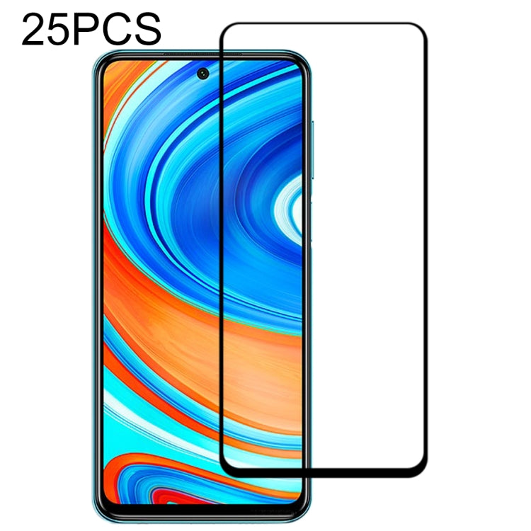 25 PCS 9H Surface Hardness 2.5D Full Glue Full Screen Tempered Glass Film