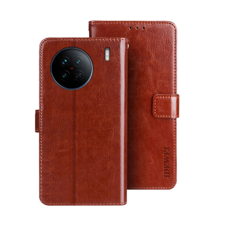 idewei Crazy Horse Texture Leather Phone Case, For vivo X90, For vivo X90 Pro, For vivo X90 Pro+