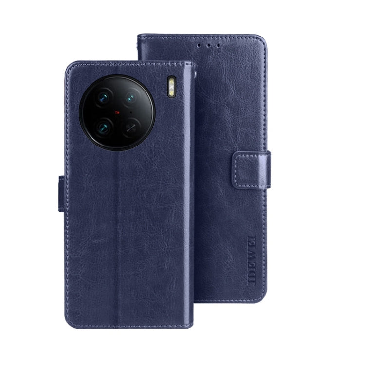 idewei Crazy Horse Texture Leather Phone Case, For vivo X90, For vivo X90 Pro, For vivo X90 Pro+