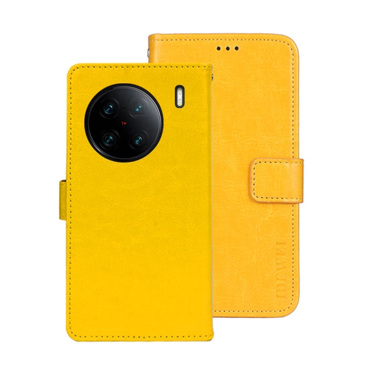 idewei Crazy Horse Texture Leather Phone Case, For vivo X90, For vivo X90 Pro, For vivo X90 Pro+