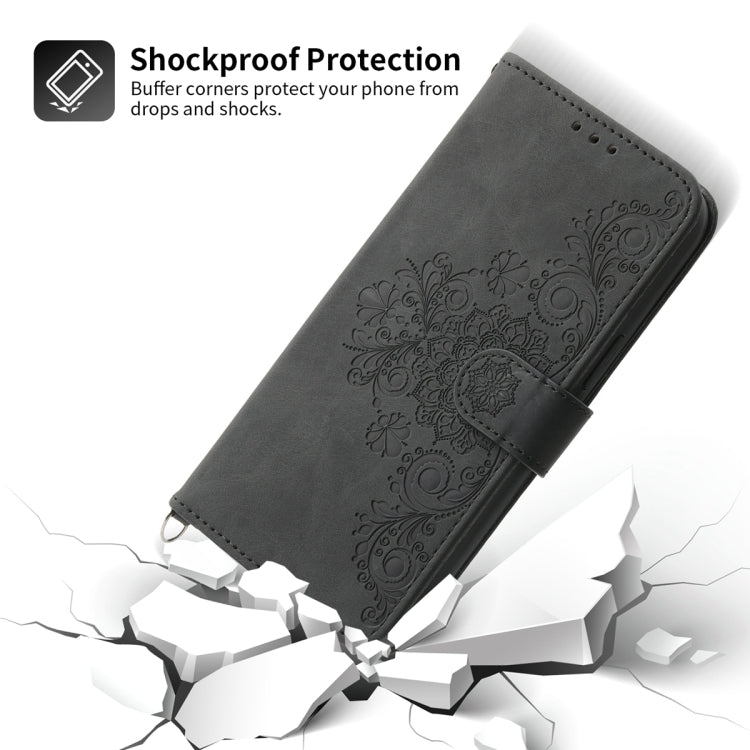 Skin-feel Flowers Embossed Wallet Leather Phone Case, For Realme 10 4G