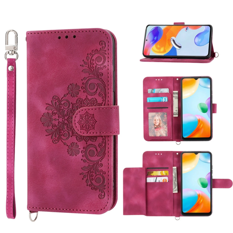 Skin-feel Flowers Embossed Wallet Leather Phone Case, For Realme 10 4G