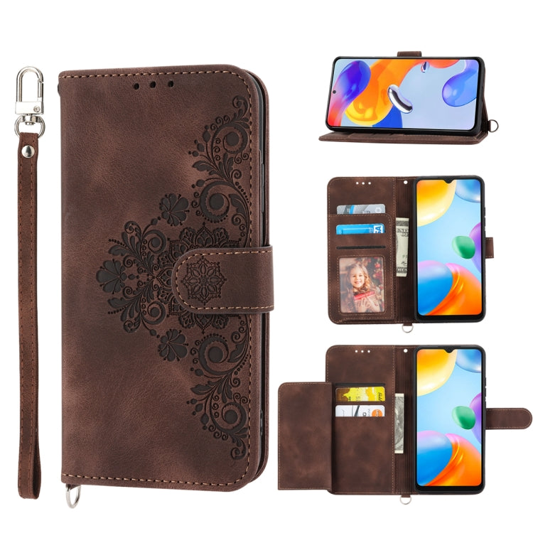 Skin-feel Flowers Embossed Wallet Leather Phone Case, For Realme 10 4G