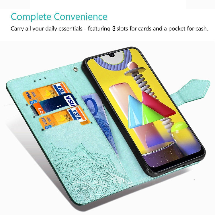 Embossed Mandala Pattern PC + TPU Horizontal Flip Leather Case with Holder & Card Slots, For Kyocera Digno BX, For OPPO Realme C3, For Vivo Z6, For Xiaomi Redmi Note 9S, For Huawei Y6s (2019)