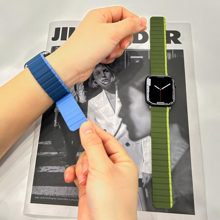 Smart Magnetic Silicone Watch Band, For Apple Watch Series 8&7 41mm, For Apple Watch Series 8&7 45mm