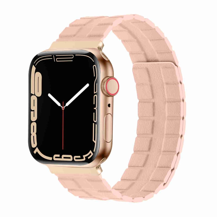 Square Two-section Leather Magnetic Watch Band, For Apple Watch Ultra 49mm / Series 8&7 45mm / SE 2&6&SE&5&4 44mm / 3&2&1 42mm, For Apple Watch Series 8&7 41mm / SE 2&6&SE&5&4 40mm / 3&2&1 38mm