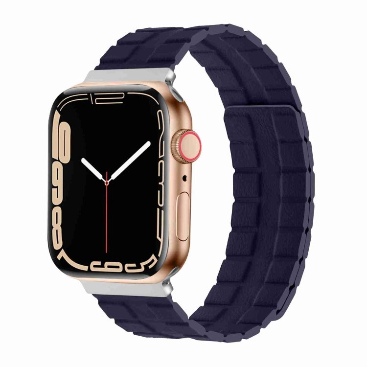 Square Two-section Leather Magnetic Watch Band, For Apple Watch Ultra 49mm / Series 8&7 45mm / SE 2&6&SE&5&4 44mm / 3&2&1 42mm, For Apple Watch Series 8&7 41mm / SE 2&6&SE&5&4 40mm / 3&2&1 38mm