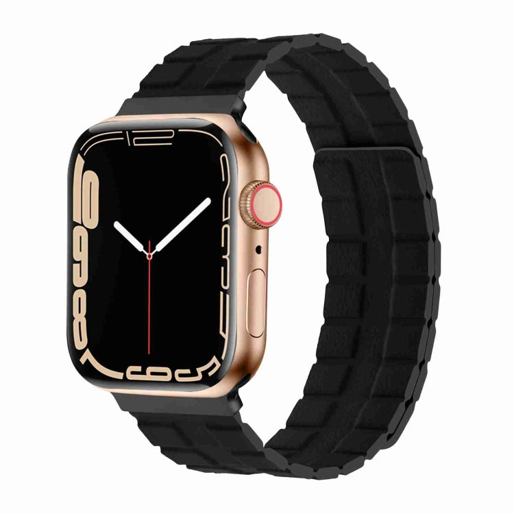 Square Two-section Leather Magnetic Watch Band, For Apple Watch Ultra 49mm / Series 8&7 45mm / SE 2&6&SE&5&4 44mm / 3&2&1 42mm, For Apple Watch Series 8&7 41mm / SE 2&6&SE&5&4 40mm / 3&2&1 38mm
