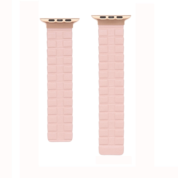 Square Two-section Leather Magnetic Watch Band, For Apple Watch Ultra 49mm / Series 8&7 45mm / SE 2&6&SE&5&4 44mm / 3&2&1 42mm, For Apple Watch Series 8&7 41mm / SE 2&6&SE&5&4 40mm / 3&2&1 38mm
