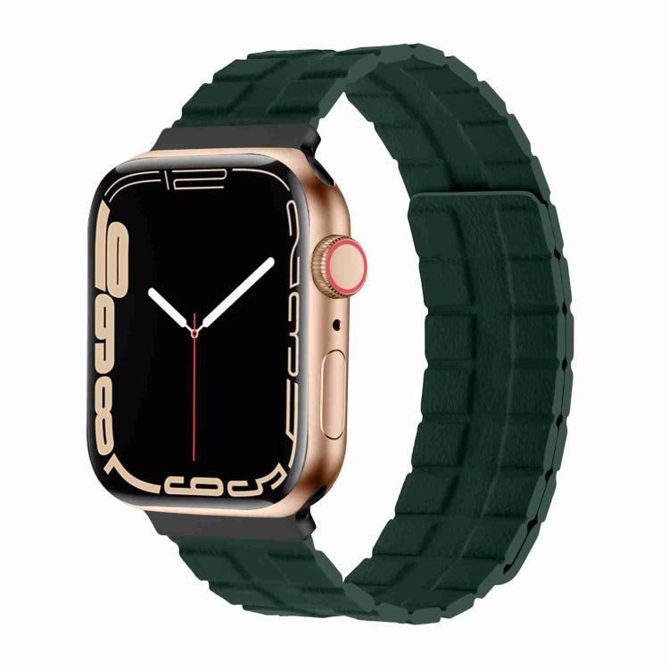 Square Two-section Leather Magnetic Watch Band, For Apple Watch Ultra 49mm / Series 8&7 45mm / SE 2&6&SE&5&4 44mm / 3&2&1 42mm, For Apple Watch Series 8&7 41mm / SE 2&6&SE&5&4 40mm / 3&2&1 38mm