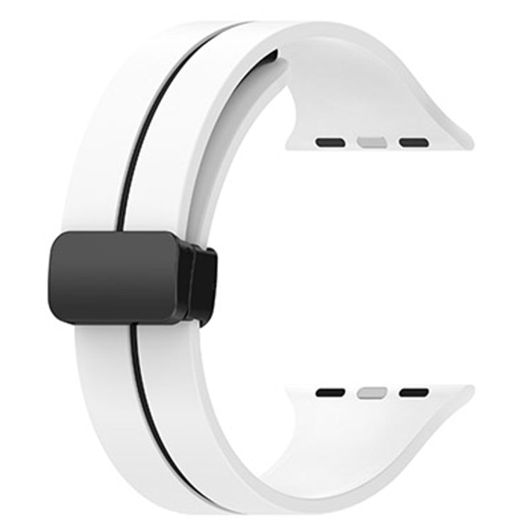 Two Color Folding Buckle Silicone Watch Band, For Apple Watch Ultra 49mm, For Apple Watch SE 2023 44mm