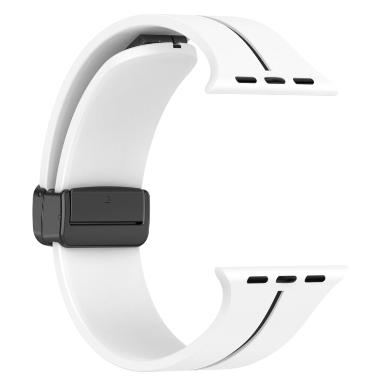 Two Color Folding Buckle Silicone Watch Band, For Apple Watch Ultra 49mm, For Apple Watch SE 2023 44mm