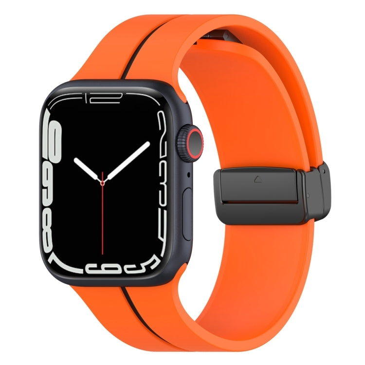 Two Color Folding Buckle Silicone Watch Band, For Apple Watch Ultra 49mm, For Apple Watch SE 2023 44mm